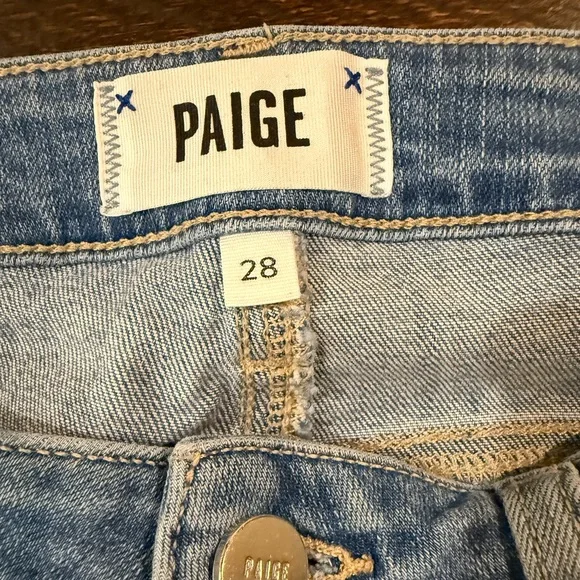 PAIGE Hoxton Ankle Skinny Jeans 28 Distressed Raw Hem - Picture 3 of 12